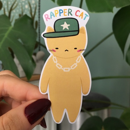 Rapper Cat Sticker