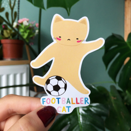 Footballer Cat Sticker