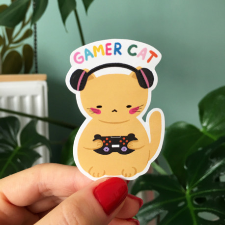 Gamer Cat Sticker