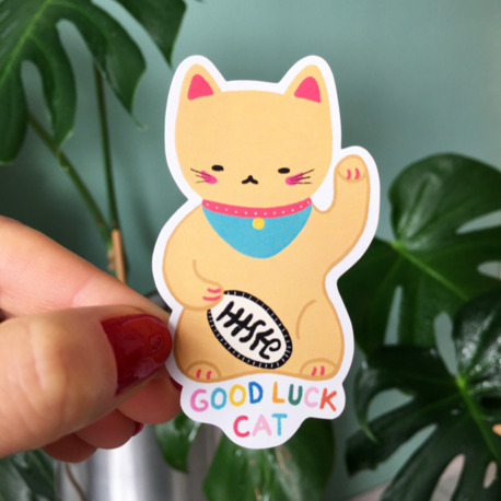 Good Luck Cat Sticker