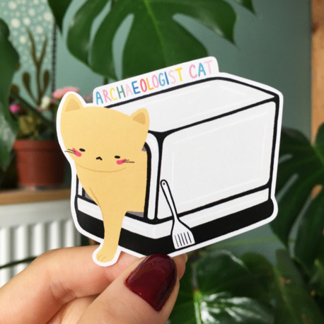 Archaeologist Cat Sticker
