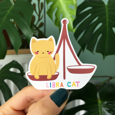 Terazi Burcu Kedi Sticker