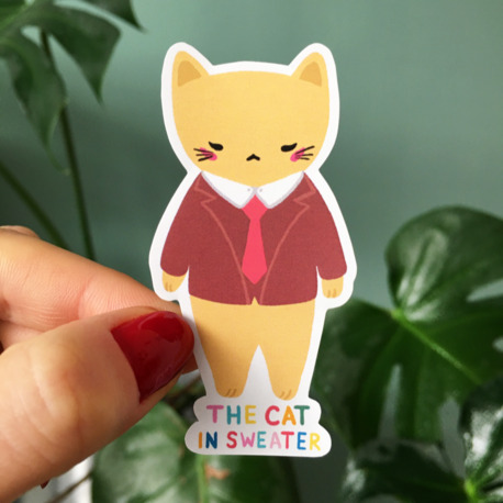 The Cat In Sweater Sticker