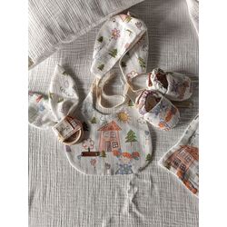 picture desenli pamuk pike baby set 