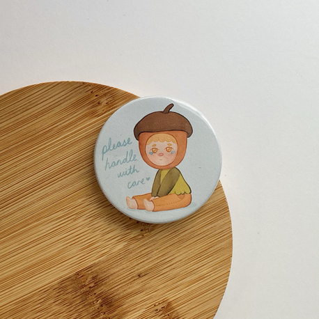 ''Handle with Care'' Pin