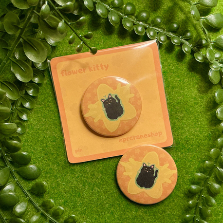 ''Flower Kitty'' Pin