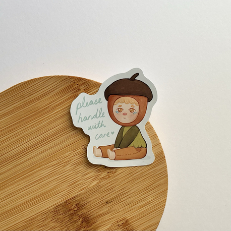 ''Handle with Care'' Sticker