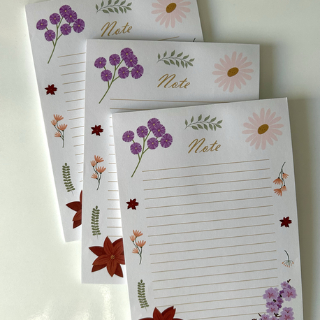 flowery notepad a5