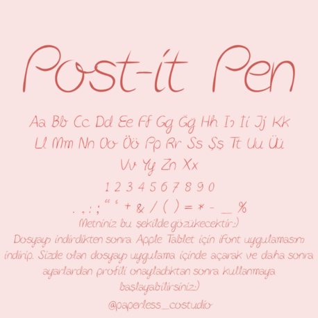 Post-it Pen Yazı Tipi