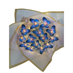 LED Işıklı Mavi Kelebek Buketi