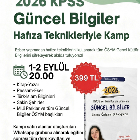 1-2 EYLÜL KAMPI LİSANS/ÖNLİSANS/ORTAÖĞRETİM