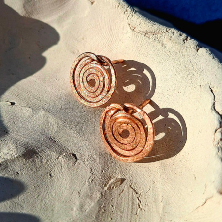 PH121 Bakır Minimal Spiral Döngü Küpe