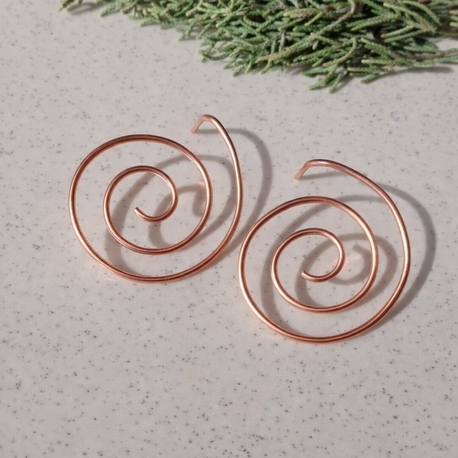 PH115 Büyük Spiral Küpe Dövülmemiş Tel Model