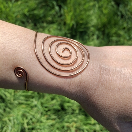 PH187 Bakır Spiral Kol Takısı (Kol Cuff)