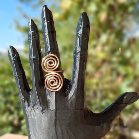 PH042 Bakır Spiral Yüzük Geniş Büyük