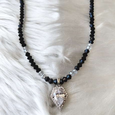 Luna Noir|El yapımı kristal kolye