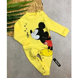 Mickey Nota Baskılı Çıtçıtlı Tulum