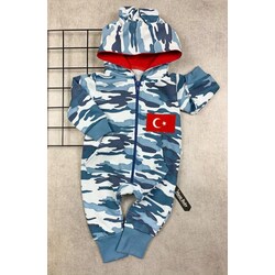kamuflaj bayrak detay tulum