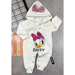 Daisy Baskılı Kapüşonlu Çıtçıtlı Body