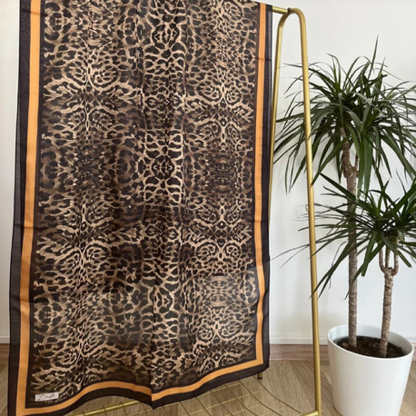 Diella Soft Pamuk Leopar Desenli Şal
