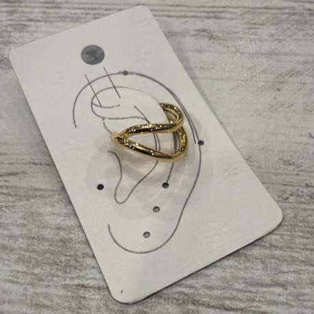 Gold Çift Şerit Kıkırdak Küpe (Ear Cuff)