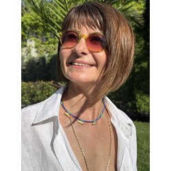 Mavi Boncuk Altın Bohem Kolye 