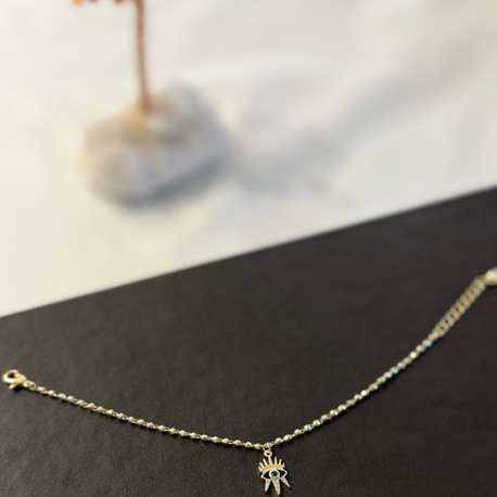 Minimal Yeşil Göz Bileklik 