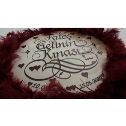 GELİN TEFİ  ORTİŞ TÜYLÜ+  YAZILI