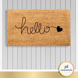 Paspashello Sade Hello - Kalpli PVC Tabanlı Coco Kapı Önü Paspas