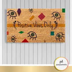 Paspashello Positive Eyes Göz PVC Tabanlı Coco Kapı Önü Paspas