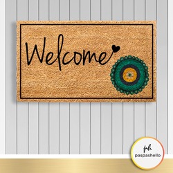 Paspashello Nazar Boncuğu - Welcome PVC Taban Coco Kapı Önü  Paspas