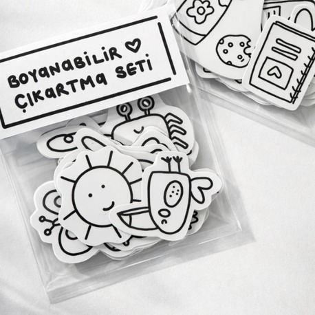 Hayvanlar - 15'li Boyanabilir Sticker Seti