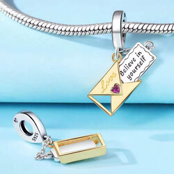 Hareketli Mektup 925 Ayar Charm
