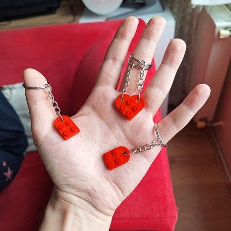 Lego Temalı Kalp Anahtarlık Seti - 3D Baskı