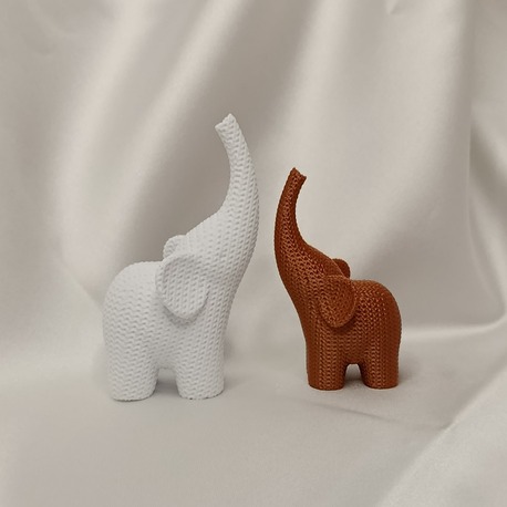2'li Dekoratif Fil Figürü Seti – 10cm & 8cm – Beyaz & Bakır Renk