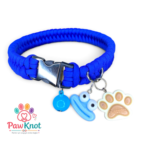 Fishbone Blue Paracord Evcil Hayvan Tasması