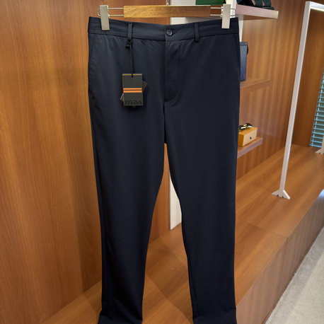 Zegna Kırışmaz Kumaş Koyu Lacivert Pantolon
