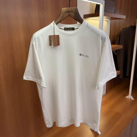 Loro Piana Merserize Kumaş Beyaz T-shirt