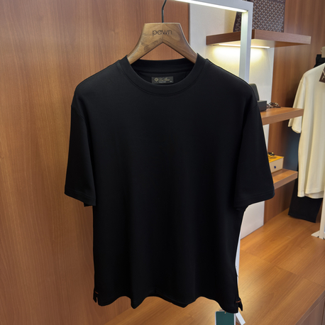 Loro Piana Pamuklu Ense Logo İşlemeli T-shirt