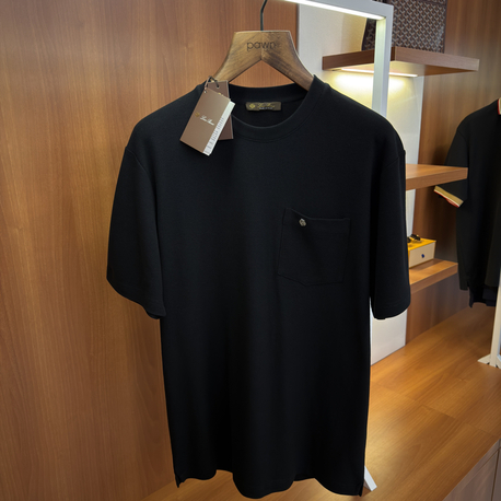 Loro Piana Siyah Logo İşlemeli T-shirt
