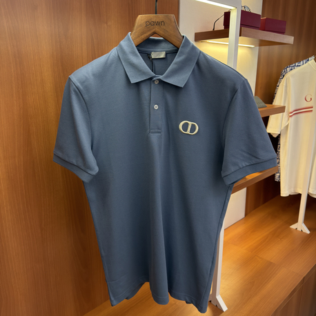 Dior Füme CD Logo İşlemeli Polo Yaka T-shirt