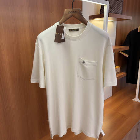 Loro Piana Krem Logo İşlemeli T-shirt