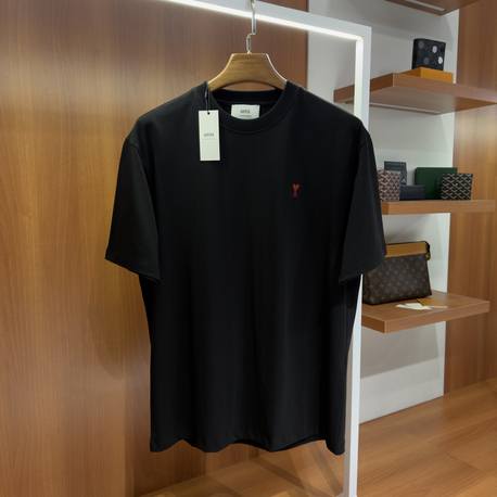 Ami Paris Siyah Mini Logo İşlemeli T-shirt