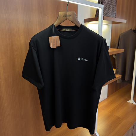 Loro Piana Merserize Kumaş Siyah T-shirt