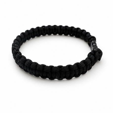 El Yapımı Siyah Paracord Köpek Tasması