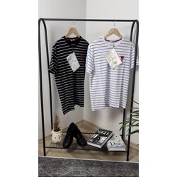 Ami Beyaz Çizgili Tshirt