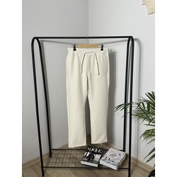 Likralı Ekru Pantalon