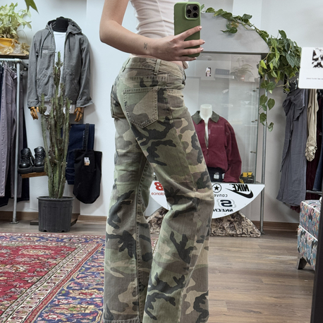 DÜŞÜK BEL Y2K KAMUFLAJ JEAN