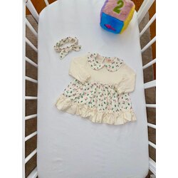 Yaka ve Çiçek Detaylı Bebek Elbise