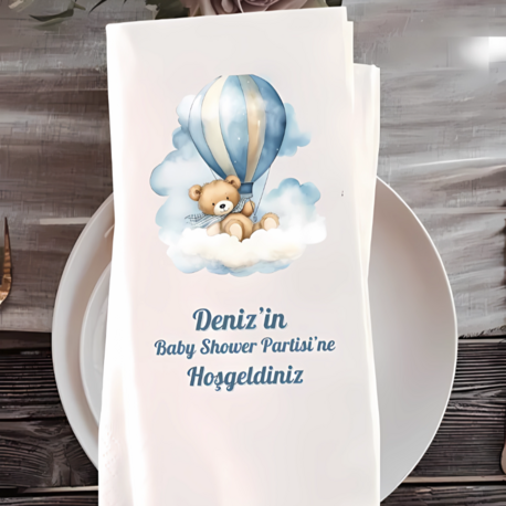 Baby Shower Bebek Peçetesi İsme Özel Baskılı 15'li 33x33
